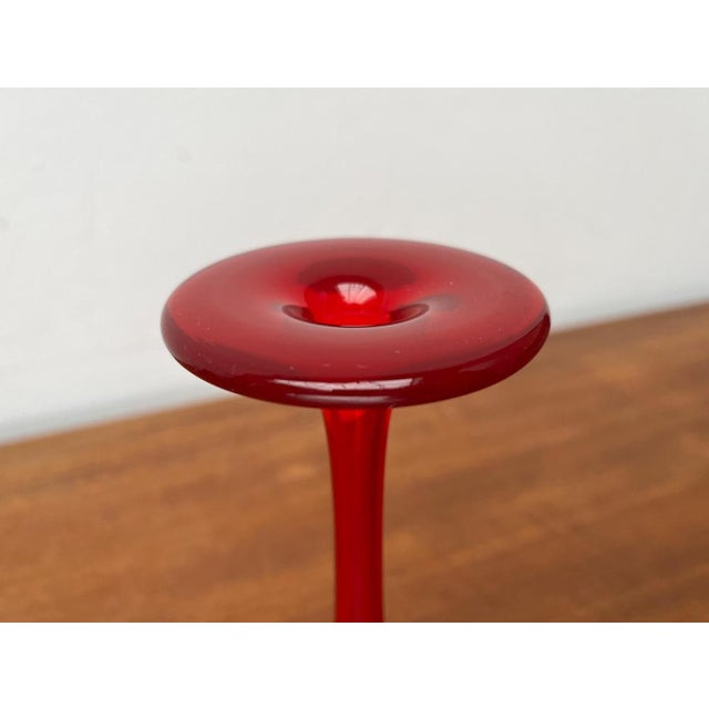 Vintage German Red Glass Solifleur Vase by Cari Zalloni for WMF For Sale - Image 3 of 15