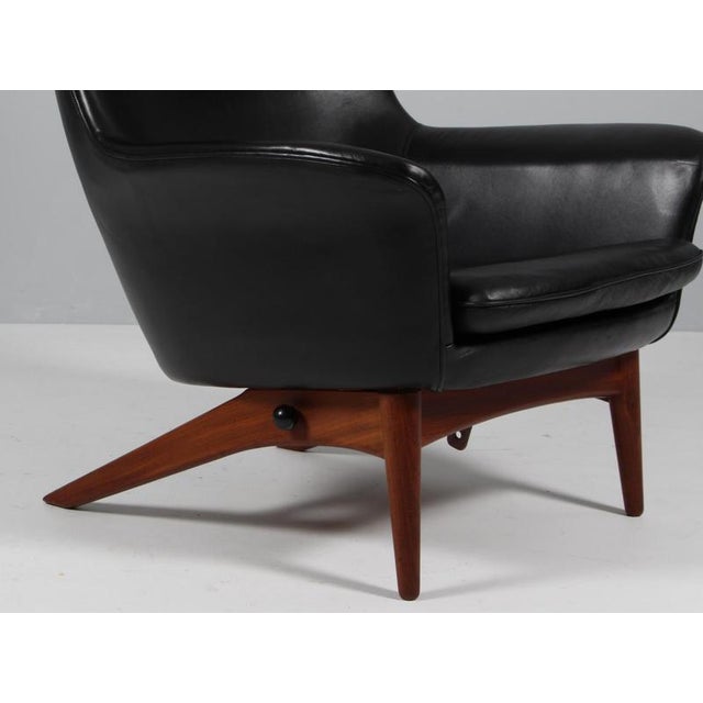 1970s Model 207 Tilt Lounge Chair in Leather by H. W. Klein for Bramin, 1970s For Sale - Image 5 of 10