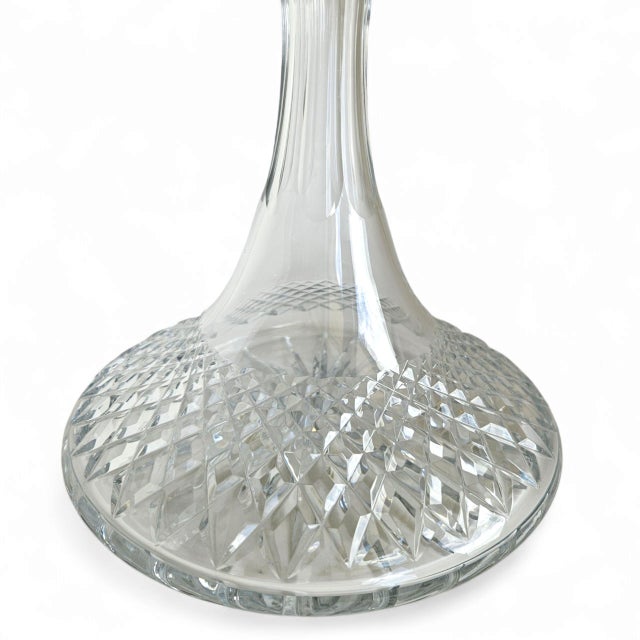 Vintage Waterford Crystal "Lismore" Ships Decanter With Rare Multicut Diamond Stopper For Sale - Image 9 of 10