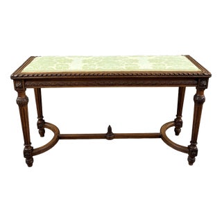 Louis Xvi Style Carved Wooden Bench, 19th Century For Sale