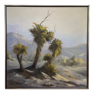 H. Reid Kindall Mid Century Desert Landscape Painting For Sale