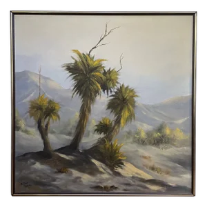 H. Reid Kindall Mid Century Palm Springs, California Desert Landscape Painting