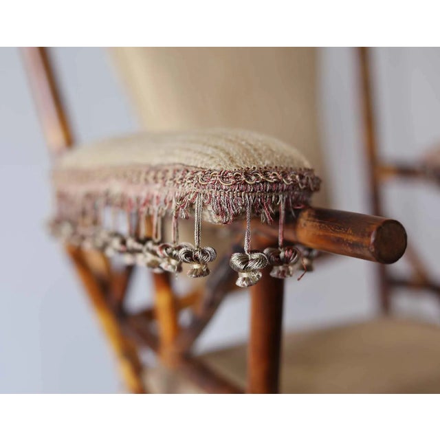 Traditional Antique Asymmetrical Bamboo Chair For Sale - Image 3 of 8