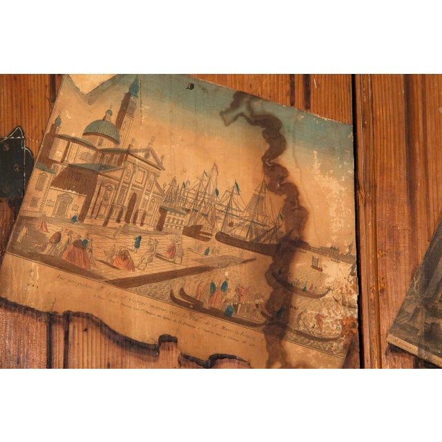 19th Century Pair of French Worn Pine Decoupage & Trompe l'Oeil Doors For Sale - Image 5 of 18
