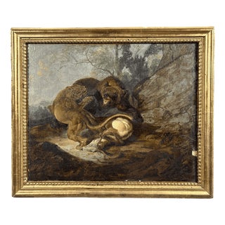 Carl Borromäus Andreas Ruthart, Animal Scene, 1800s, Oil on Canvas For Sale