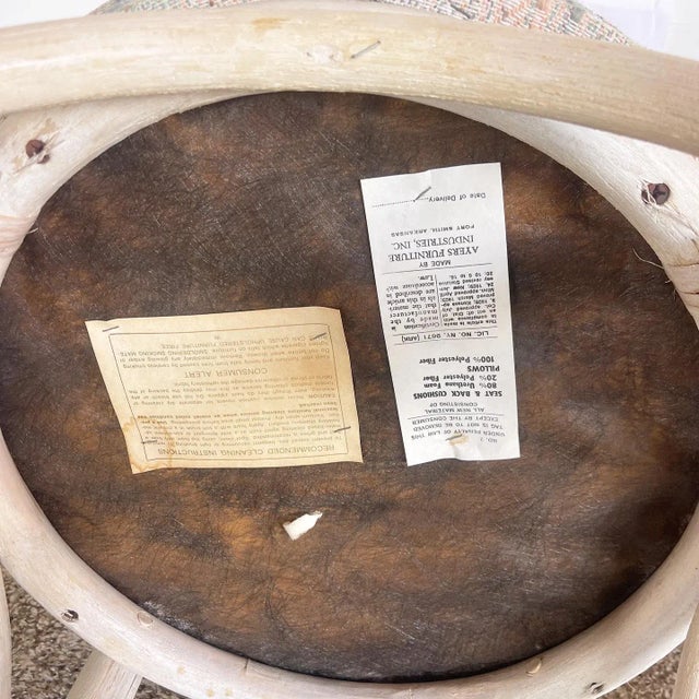 Boho Chic White Washed Bamboo Rattan Dining Chairs - Set of 4 For Sale - Image 9 of 9