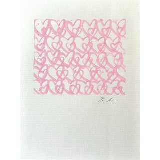 Erin Simon Original “Heart Shaped” Painting in Light Pink For Sale