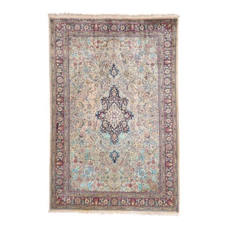 Vintage Persian Silk Qum Rug, 06'07 X 09'10 For Sale