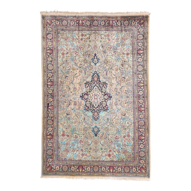 Vintage Persian Silk Qum Rug, 06'07 X 09'10 For Sale