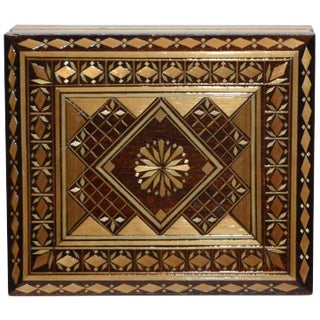 Russian Wooden Inlay Decorative Box For Sale