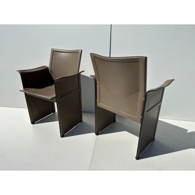 Animal Skin Set of Four Matteo Grassi Leather Armchairs For Sale - Image 7 of 12