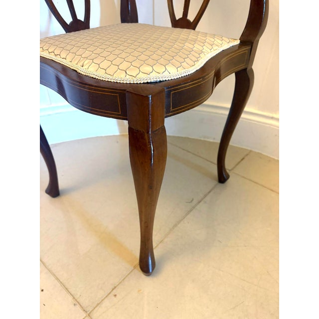 Antique Edwardian Mahogany Corner Chairs, 1920s, Set of 4 For Sale - Image 14 of 15