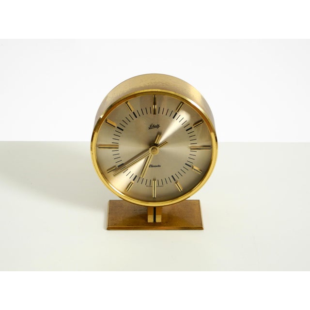 1960s Round Brass Table Clock by Schatz, Germany, 1960s For Sale - Image 5 of 18
