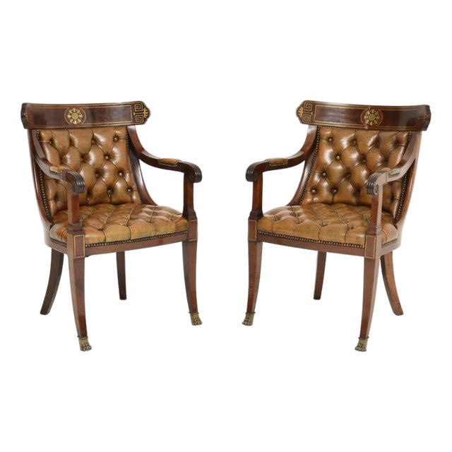 Antique Regency Armchairs, 1815, Set of 2 For Sale
