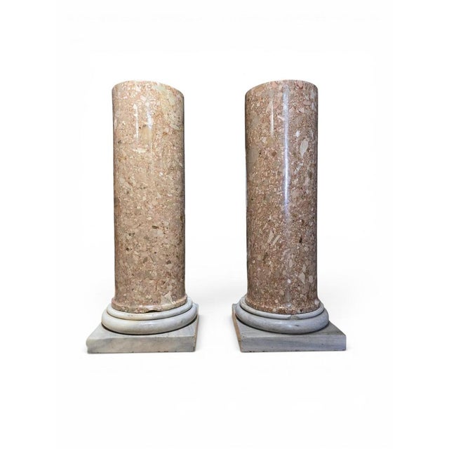Late 18th Century Breccia Marble Columns, 1780s, Set of 2 For Sale - Image 5 of 12