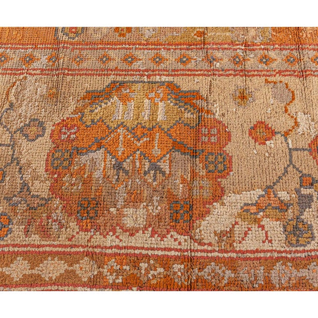 Textile 1920s Turkish Oushak Rug For Sale - Image 7 of 7