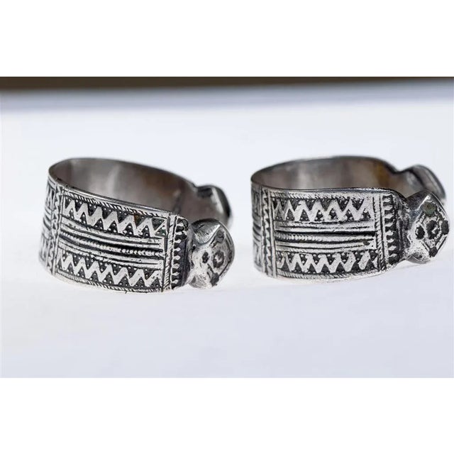 Metal Late 20th Century Tribal Silver Tuareg Bracelet For Sale - Image 7 of 9