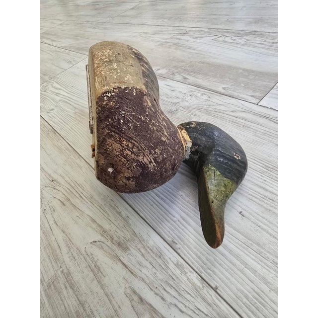 Antique Hand-Stamped "K" Rig Cork & Wood Black Duck Decoy - Early 20th Century Americana For Sale In Dallas - Image 6 of 12