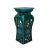 Ceramic Clay Green Square Tall Pedestal Table Flower Display Stand For Sale - Image 4 of 9