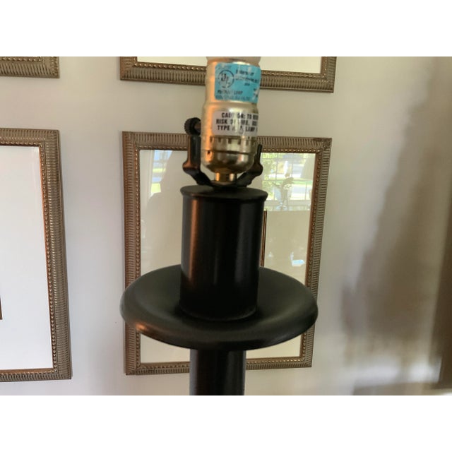 1980s 1980s Hollywood Regency Painted Metal Faux Bamboo Floor Lamps - A Pair For Sale - Image 5 of 13