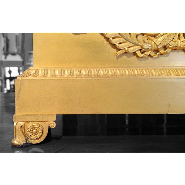 19th Century Golden Bronze Pendulum, France For Sale - Image 9 of 11