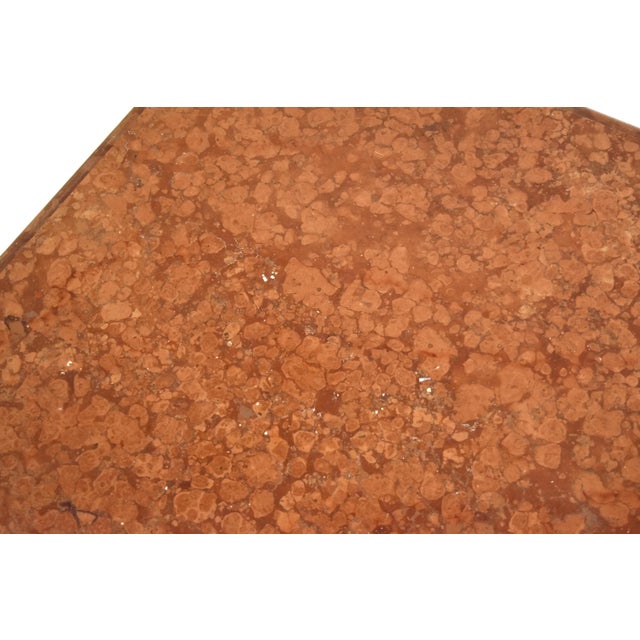 1970s Vintage Modern Italian Red Marble Coffee Table by Stone