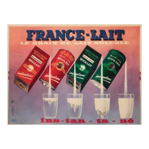 1930s French Art Deco Advertising Poster - "France-Lait Soluble: Le Grain De Lait" (Powdered Milk)