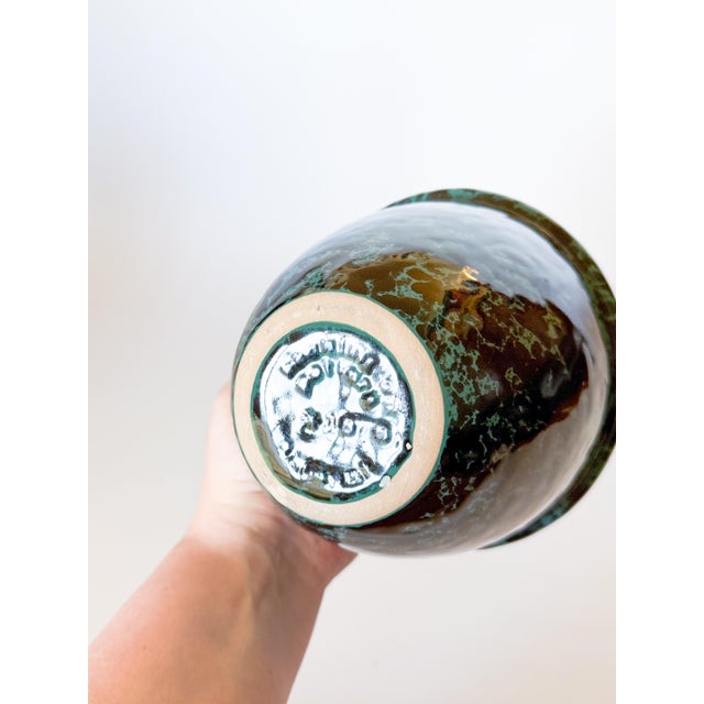 Late 20th Century Bennington Pottery Vermont Green Agate Splatterware Bowl For Sale In Dallas - Image 6 of 6