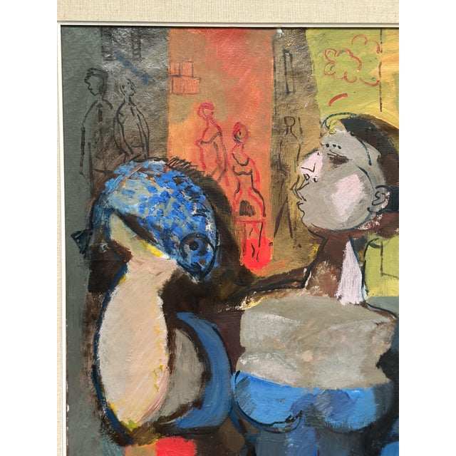 Bertil Wahlberg, Fishmonger, 1960s, Oil Painting on Canvas, Framed For Sale - Image 11 of 16
