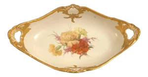 KPM Porcelain Hand Painted Oval Bowl, 19th Century