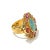Baroque Bochic “Orient” Opal, Ruby & Multi Sapphire Vintage Cluster Ring Set 18k & Silver Size 4.5 For Sale - Image 3 of 5