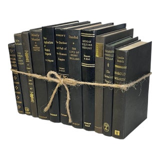Decorative Books - Vintage Onyx & Gold Book Bundle - 1 Foot of Black Books For Sale