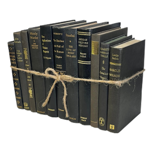 Decorative Books - Vintage Onyx & Gold Book Bundle - 1 Foot of Black Books
