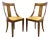 Antique 19th Century Inlaid French Empire Biedermeier Gondola Style Side Chairs For Sale