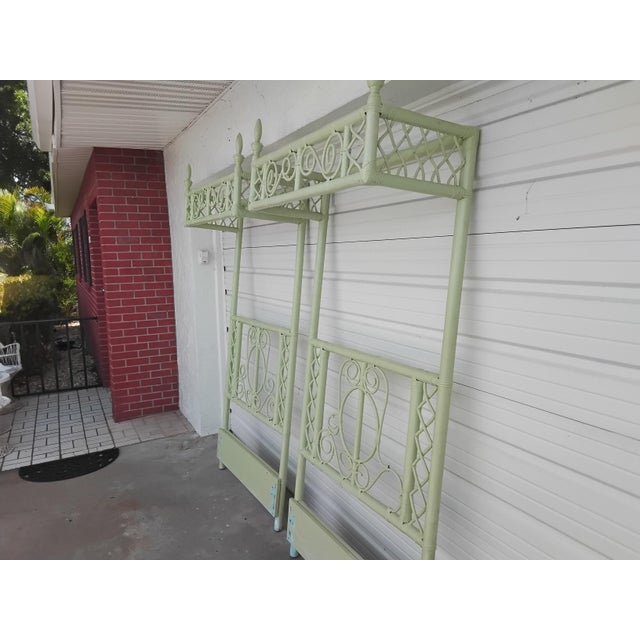Do you want something completely different? These adorable twin headboards will do the trick! They have been painted mint...