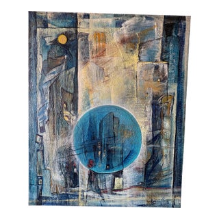 1950s French Modern Abstract Oil Painting For Sale