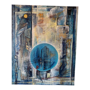 1950s French Modern Abstract Oil Painting