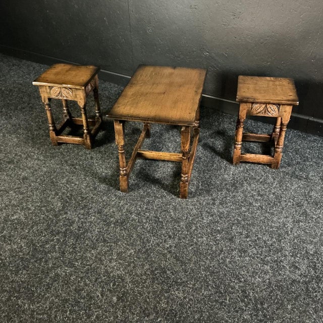 1960s Oak Nest of Tables, 1965, Set of 3 For Sale - Image 5 of 7