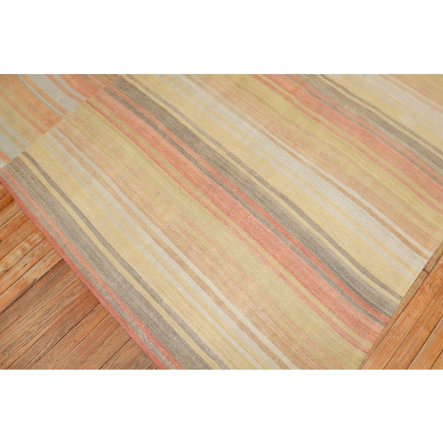 Room square size Turkish Kilim from the middle of the 20th century in warm colors Measures: 9'10'' x 11'