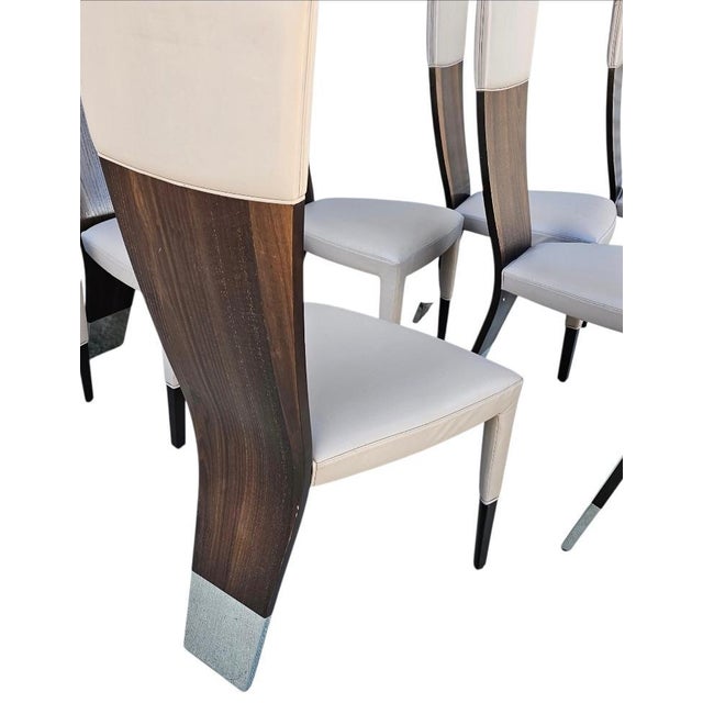 Wood Jade Dining Chairs With Chrome Leg Caps by Pietro Costantini- Set of Eight For Sale - Image 7 of 16