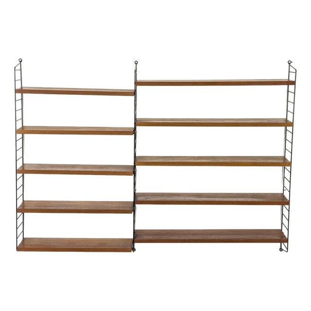 Vintage Teak Wall Shelf by Kajsa & Nils Nisse Strinning for String, 1960s For Sale