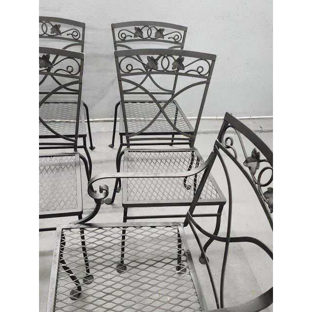 Early 20th Century Salterini Mt. Vernon Wrought Iron Patio Chairs - Set of 8 For Sale - Image 11 of 11