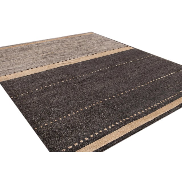 Modern Abstract Tibetan Room Size Wool Rug For Sale - Image 10 of 13