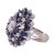 This is part of Chairish’s Fine Jewelry assortment. Estate marquise diamond & sapphire cocktail ring, circa 1980. This...