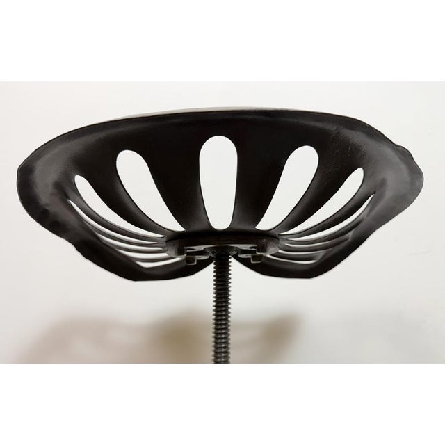 Brown Vintage Industrial Swivel Chair, 1950s For Sale - Image 8 of 17