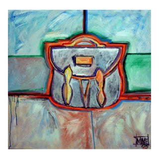 Fauvist Double Latch Briefcase in Oil on Canvas by Michael William Eggleston For Sale