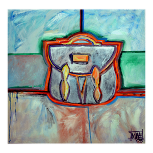 Fauvist Double Latch Briefcase in Oil on Canvas by Michael William Eggleston