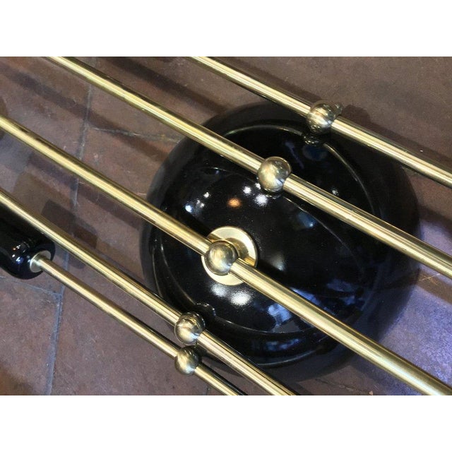 Art Deco Black Brass and Gold Wall Lamp from Historic Hotel in Rome, 1930s For Sale - Image 5 of 7