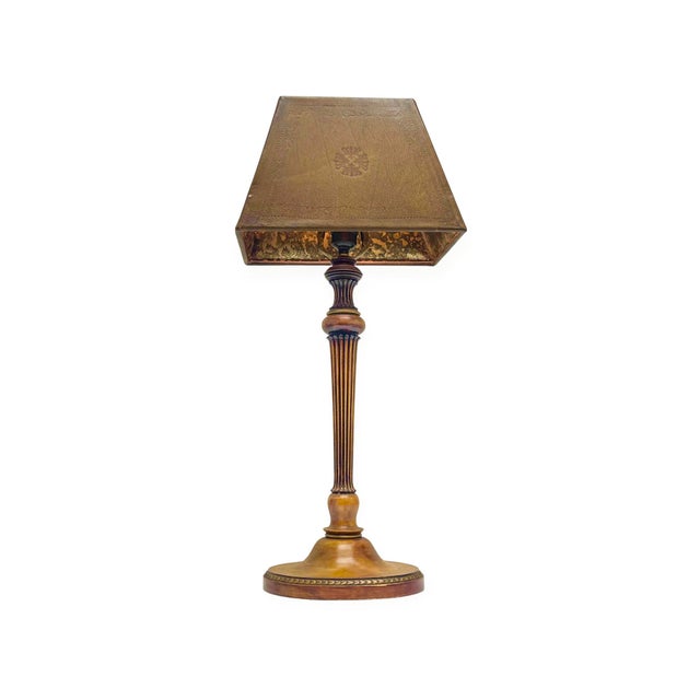 Neo-Classical Fluted Walnut Table Lamp on an Oval Base, 1940s For Sale - Image 17 of 18