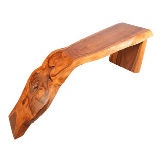 Modern One Slab Water Fall Living Edge Console Table 41 For Sale
